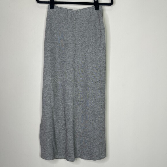 Zara Double Front Slit Wool Blend Ribbed Midi Skirt Women's Size Small - Picture 6 of 7